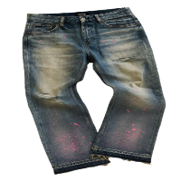FLARED JEANS PINK PAINT