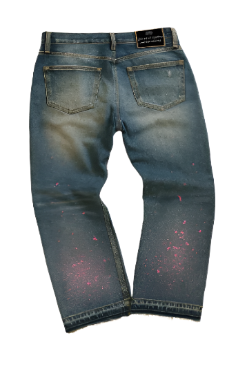 FLARED JEANS PINK PAINT